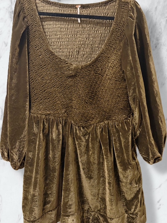 Free People Dresses & Skirts - Free People Olive Green Velvet Mini Dress